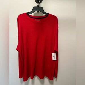 NWT- Men’s Saddlebred Thermal Crew Neck Solid Top Size XL Red Long Sleeves